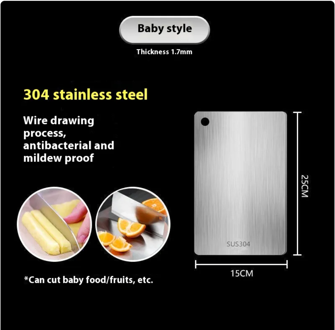 Choply™ Stainless Steel Double Sided Cutting Board