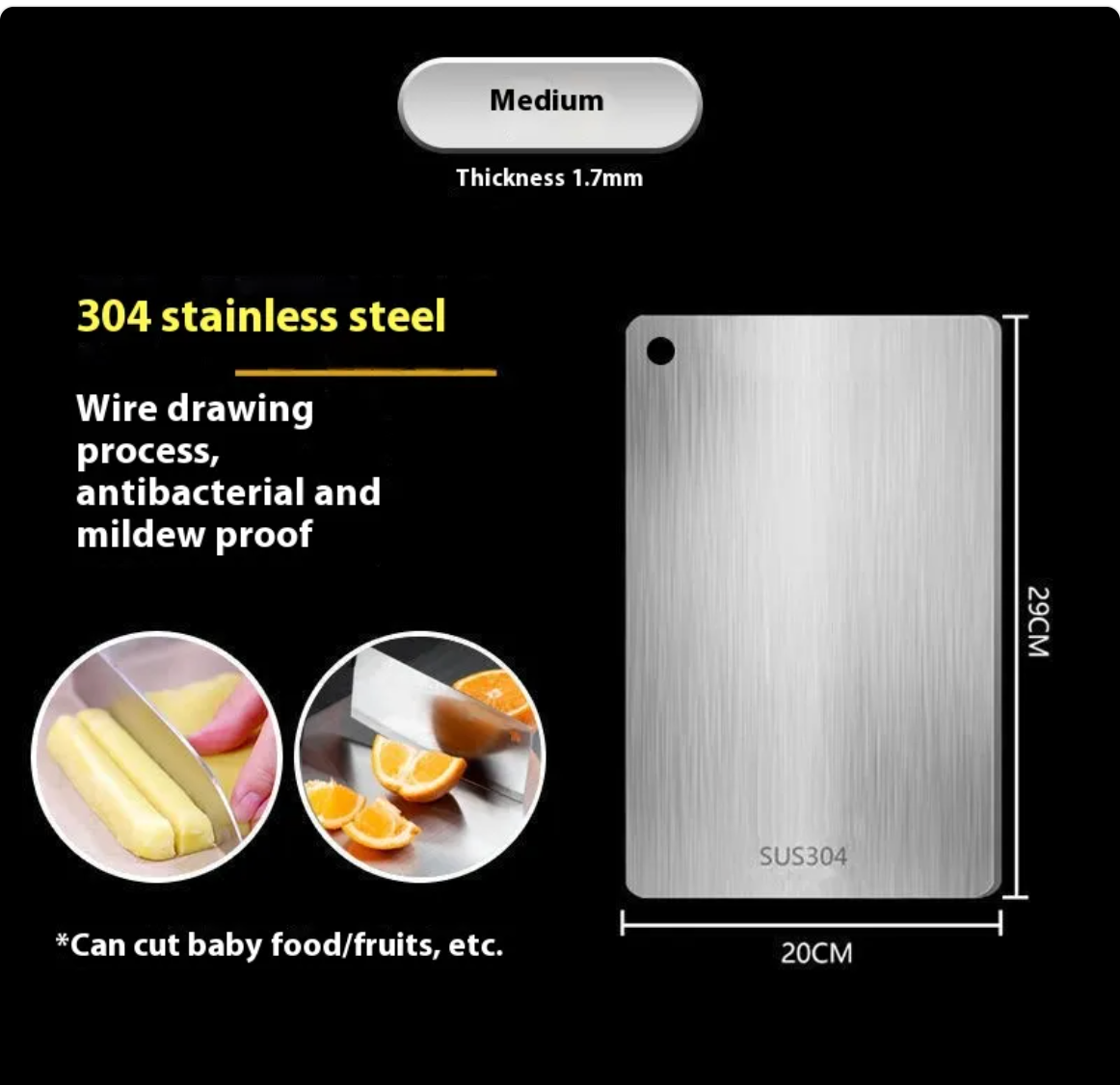 Choply™ Stainless Steel Double Sided Cutting Board